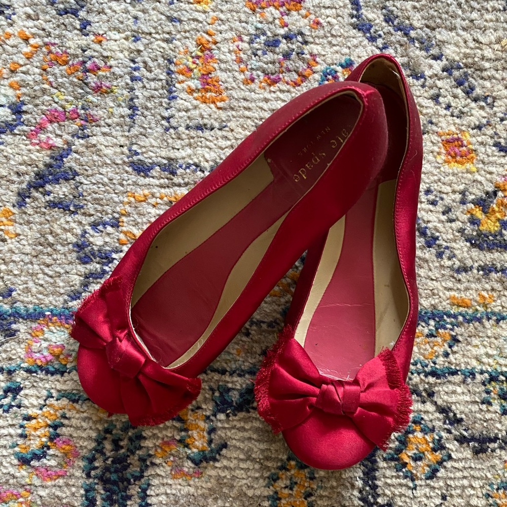 Gently worn KATE SPADE satin ballet flat, sz US 7.5